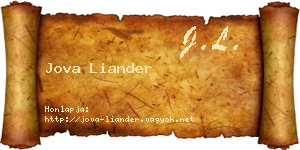 Jova Liander névjegykártya